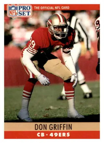 Don Griffin 1990 Pro Set #288 football card in original gloss, NM condition, 49ers