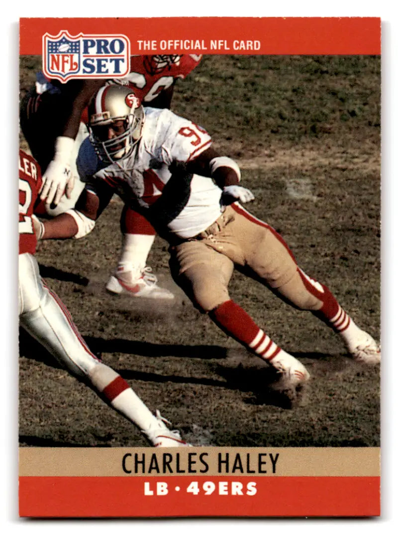 1990 Pro Set #289A Charles Haley football card in original gloss, Near Mint condition