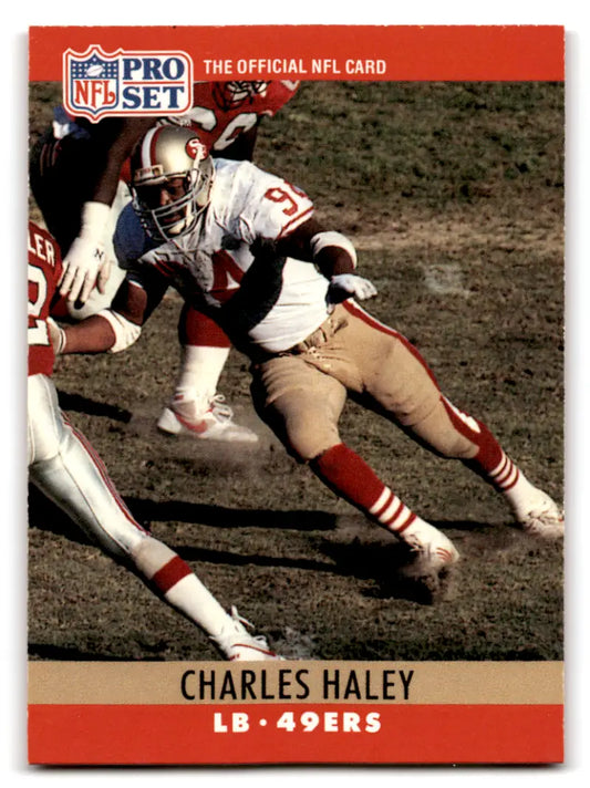 1990 Pro Set #289A Charles Haley football card in original gloss, Near Mint condition