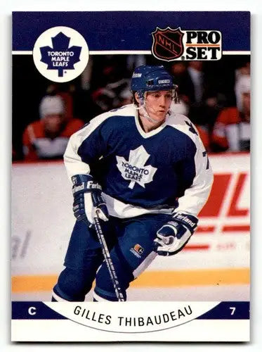 Gilles Thibaudeau Toronto hockey card from 1990 Pro Set featuring Toronto Maple Leafs