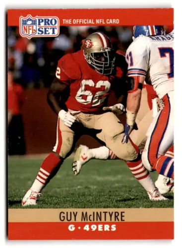 Guy McIntyre football card from 1990 Pro Set with original gloss for 49ers collectors