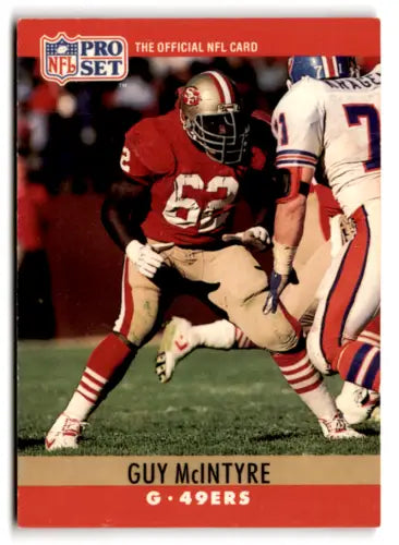 Guy McIntyre 1990 Pro Set football card with original gloss from 49ers collection