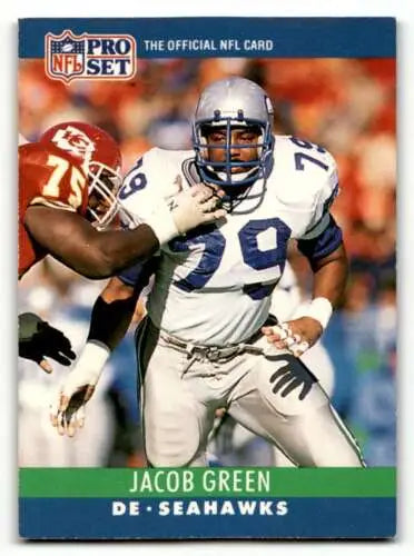 Jacob Green Seattle Seahawks football card from 1990 Pro Set with original gloss