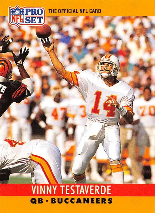 1990 Pro Set #318 Vinny Testaverde Tampa Bay Buccaneers football card image