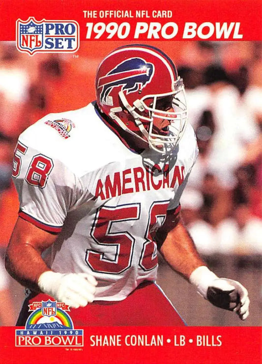 NFL Pro Bowl trading card of Shane Conlan, Buffalo Bills linebacker #58