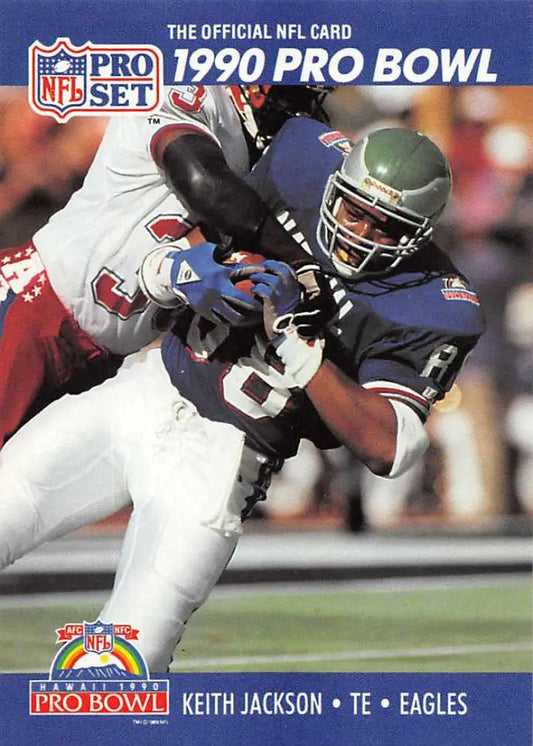 1990 Pro Set #396 Keith Jackson Philadelphia Eagles trading card making a game play