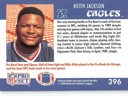Keith Jackson 1990 Pro Set #396 Philadelphia Eagles Football Card NM-MT