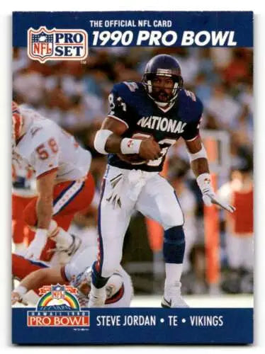 1990 Pro Set #398 Steve Jordan Minnesota Vikings football card with original gloss