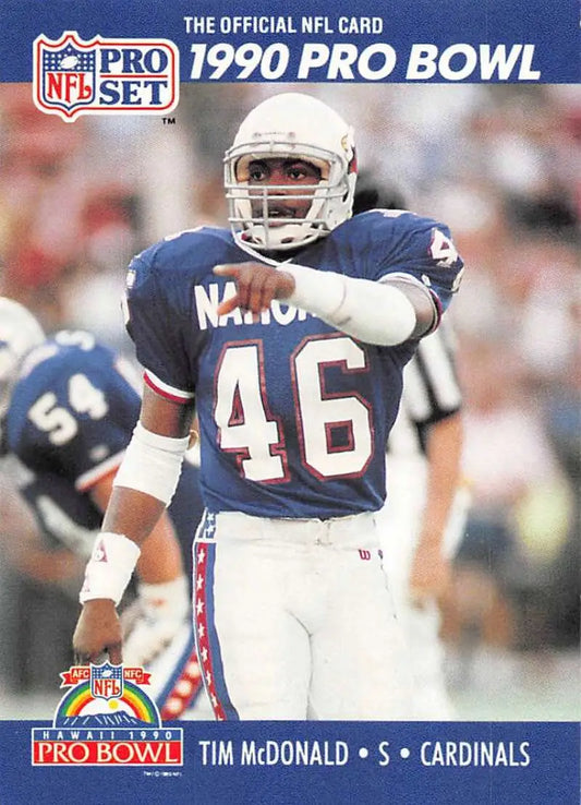 1990 Pro Set Tim McDonald trading card featuring Phoenix Cardinals player number 46