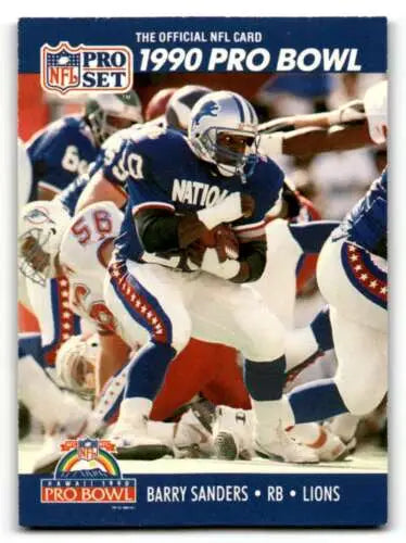 Barry Sanders 1990 Pro Bowl football card original gloss EX/NM Detroit Lions