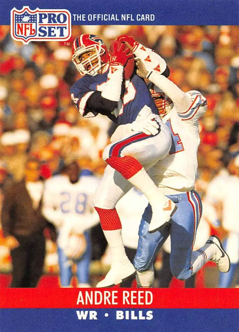 NFL Pro Set football card of Andre Reed catching a pass for the Buffalo Bills