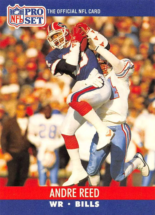 NFL Pro Set football card of Andre Reed catching a pass for the Buffalo Bills