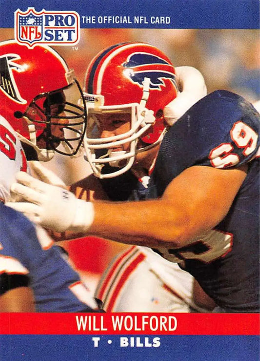 NFL Pro Set trading card featuring Buffalo Bills player Will Wolford in action