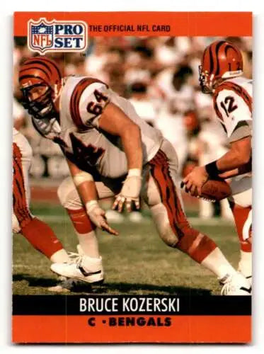 Bruce Kozerski Cincinnati Bengals football card in original gloss from 1990 Pro Set