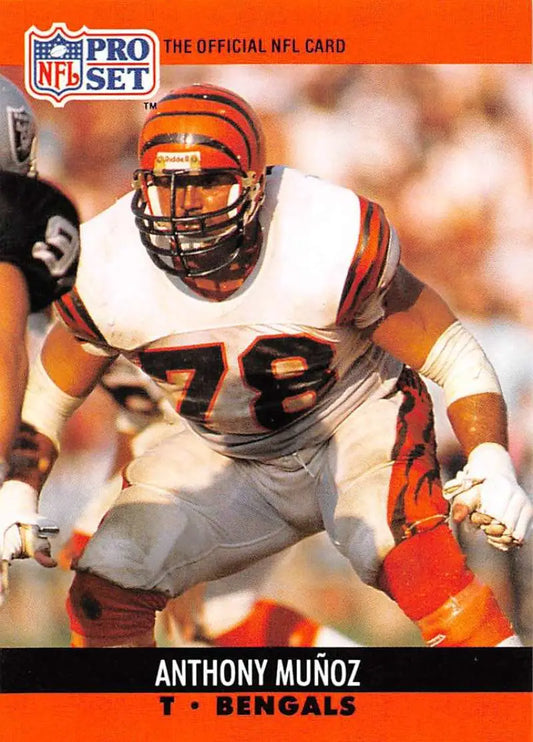 NFL Pro Set trading card of Anthony Muñoz, Cincinnati Bengals offensive lineman