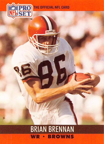 NFL Pro Set Brian Brennan Cleveland Browns Football Card in white uniform #470