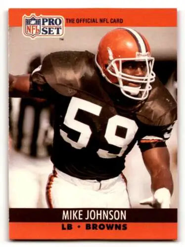 Mike Johnson Cleveland Browns football card 1990 Pro Set #472 original gloss condition
