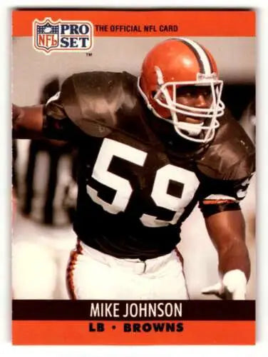 Mike Johnson Cleveland Browns football card 1990 Pro Set #472 original gloss condition