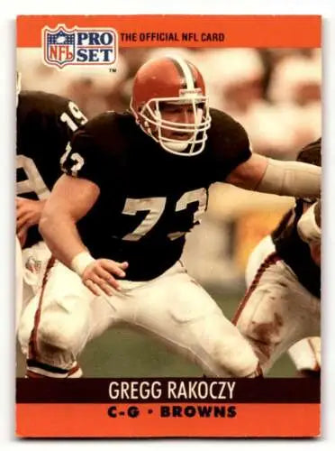 1990 Pro Set #476 Gregg Rakoczy Cleveland Browns Football Card with original gloss