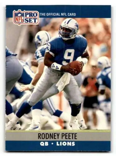 Rodney Peete Detroit Lions football card 1990 Pro Set original gloss EX/NM condition
