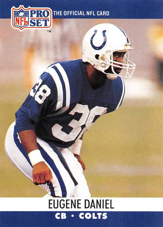 NFL Pro Set Football Card of Eugene Daniel in Indianapolis Colts uniform, number 38