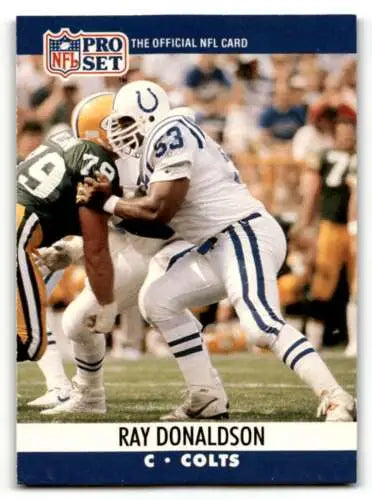 Ray Donaldson Indianapolis Colts football card with original gloss, 1990 Pro Set #523