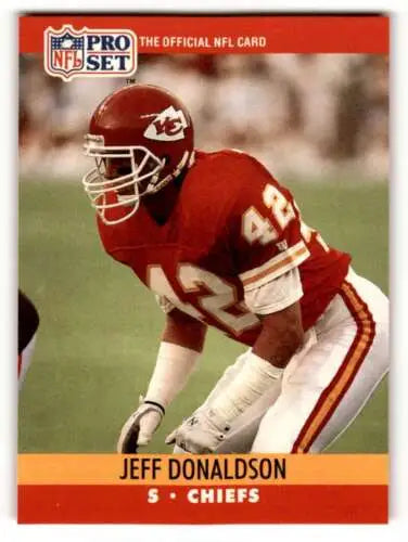 1990 Pro Set #528 Jeff Donaldson Kansas City Chiefs Football Card Original Gloss