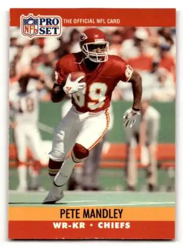 Pete Mandley Kansas City Chiefs Football Card with original gloss detail EX condition