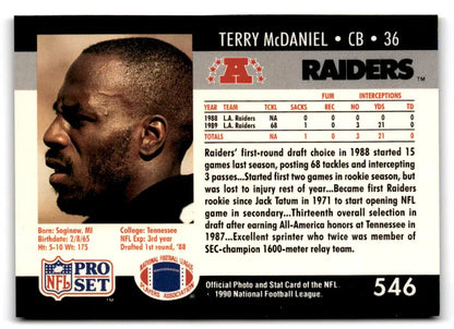 1990 Pro Set #546 Terry McDaniel - Collectible Trading Card