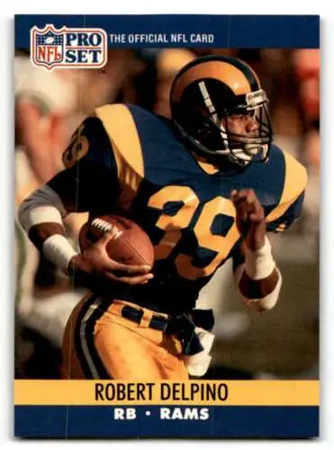 Robert Delpino Los Angeles Rams football card with original gloss from 1990 Pro Set
