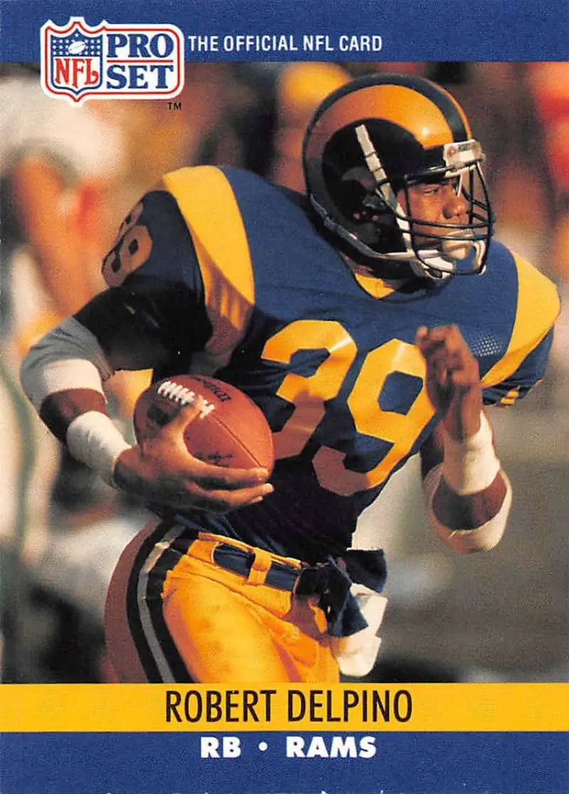 NFL Pro Set trading card of Robert Delpino in Los Angeles Rams uniform