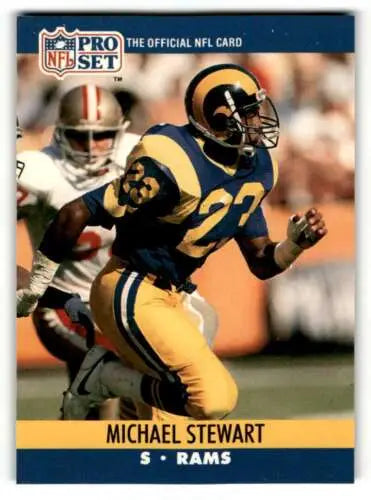 Michael Stewart Los Angeles Rams Football Card 1990 Pro Set #553 original gloss