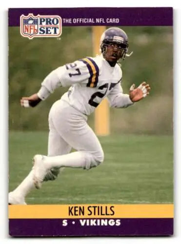 Original gloss Ken Stills Minnesota Vikings football card from 1990 Pro Set #574