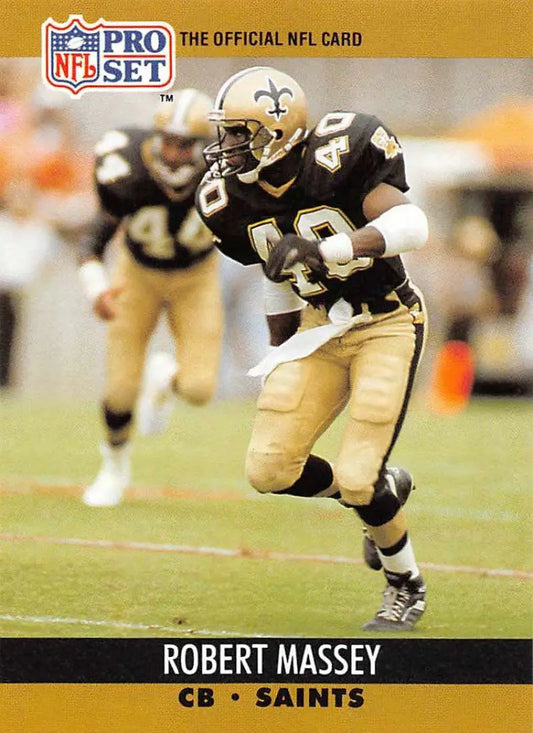 Robert Massey running with football in gold and black uniform, Pro Set card