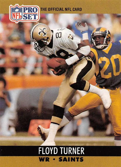 NFL Pro Set trading card of Floyd Turner, New Orleans Saints wide receiver in action
