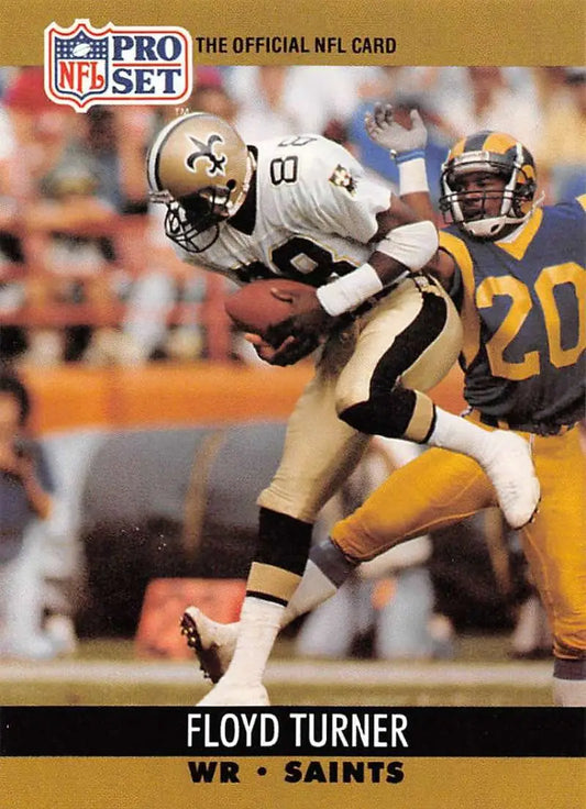 NFL Pro Set trading card of Floyd Turner, New Orleans Saints wide receiver in action