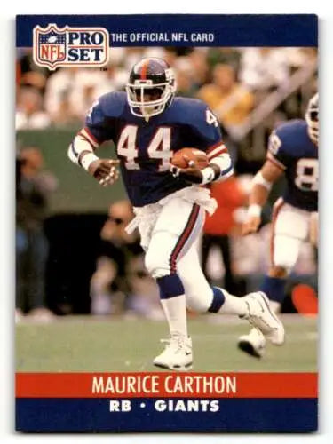 1990 Pro Set #593 Maurice Carthon York Giants football card in original gloss condition