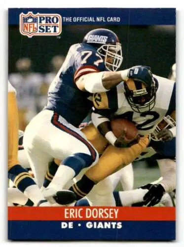 1990 Pro Set #594 Eric Dorsey New York Giants Football Card with original gloss