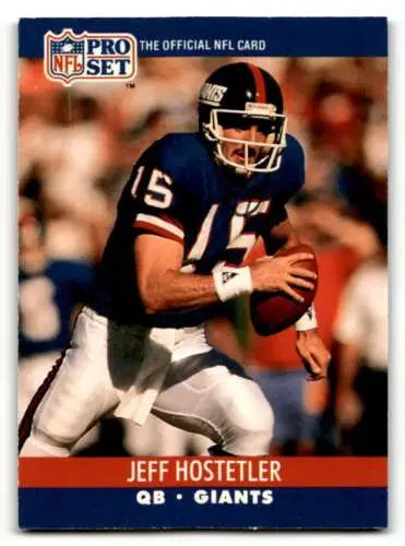 1990 Pro Set #596 Jeff Hostetler New York Giants football card with original gloss