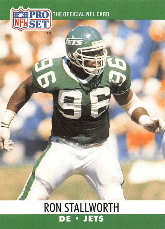NFL Pro Set trading card of Ron Stallworth, New York Jets defensive player number 96