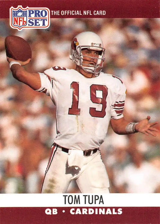Pro Set NFL trading card of Tom Tupa, rookie Phoenix Cardinals quarterback throwing football