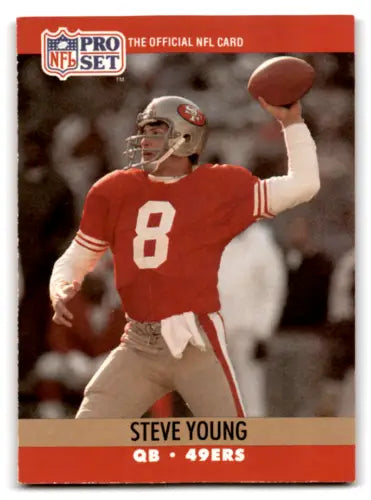1990 Pro Set #645 Steve Young football card with original gloss in near mint condition