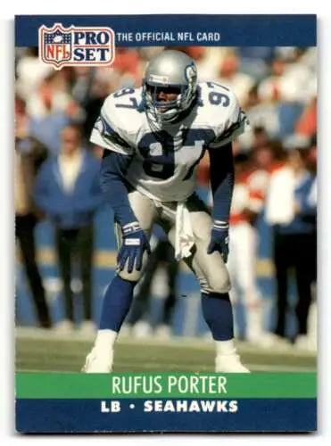 Rufus Porter Seattle Seahawks football card in original gloss from 1990 Pro Set