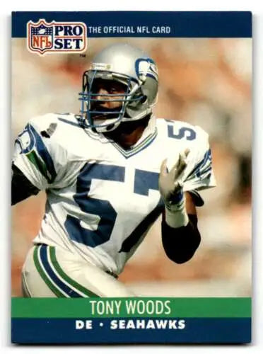 Tony Woods Seattle Seahawks football card 1990 Pro Set original gloss condition