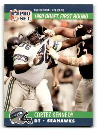 Cortez Kennedy Seattle Seahawks football card from 1990 Pro Set with original gloss