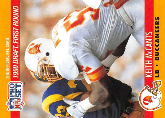 NFL Pro Set trading card of Keith McCants tackling for the Tampa Bay Buccaneers