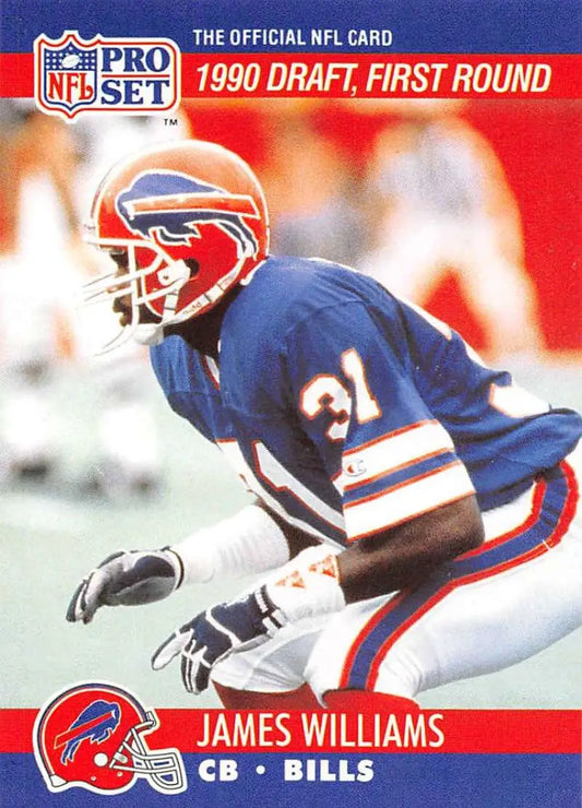 NFL Pro Set Football Card of James Williams, Buffalo Bills Cornerback from 1990 Draft
