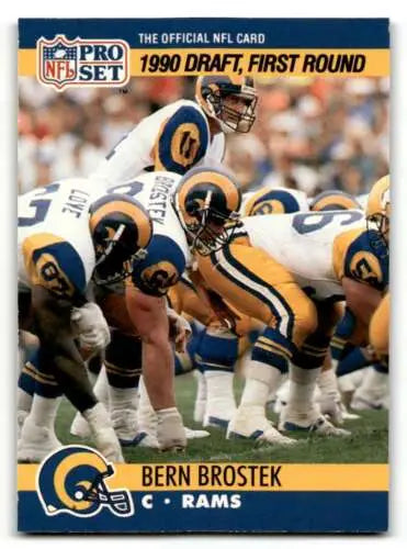 1990 Pro Set Bern Brostek St. Louis Rams Football Card with original gloss