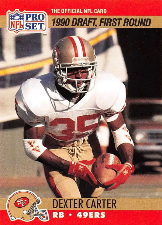 Dexter Carter San Francisco 49ers football card from 1990 Pro Set #693 rookie edition