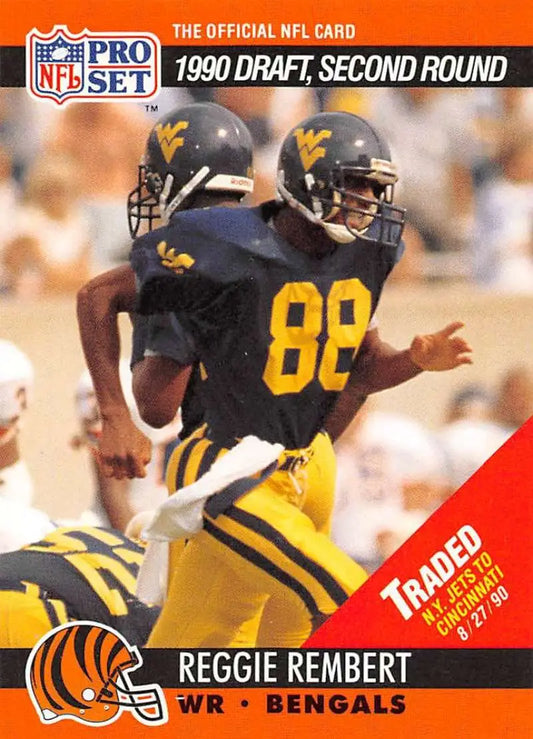 1990 Pro Set #697 Reggie Rembert football card featuring Cincinnati Bengals player